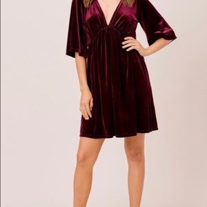 Plush velvet mini dress.